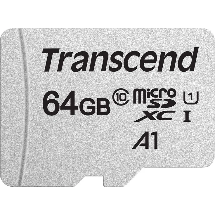 Transcend Highspeed 64GB  micro SDXC/SDHC Speicherkarte (für Smartphones, etc. und Digitalkameras) / 4K, Class 10, UHS-I, A1 – TS64GUSD300S-A (mit Adapter) – Bild 1