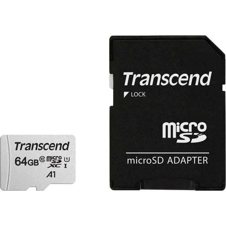 Transcend Highspeed 64GB  micro SDXC/SDHC Speicherkarte (für Smartphones, etc. und Digitalkameras) / 4K, Class 10, UHS-I, A1 – TS64GUSD300S-A (mit Adapter) – Bild 2