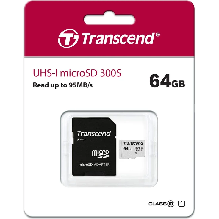 Transcend Highspeed 64GB  micro SDXC/SDHC Speicherkarte (für Smartphones, etc. und Digitalkameras) / 4K, Class 10, UHS-I, A1 – TS64GUSD300S-A (mit Adapter) – Bild 3