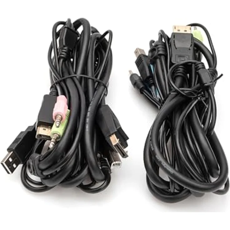 DIGITUS Displayport KVM-Switch – 2-Port Single-Display – 2 PC 1 Monitor – 1x Maus, Tastatur & Audio für 2 Computer – UHD 4K@60Hz (4096 x 2160p) – Hot-Key Umschalter – 1x USB 2.0 Hub – Schwarz – Bild 5