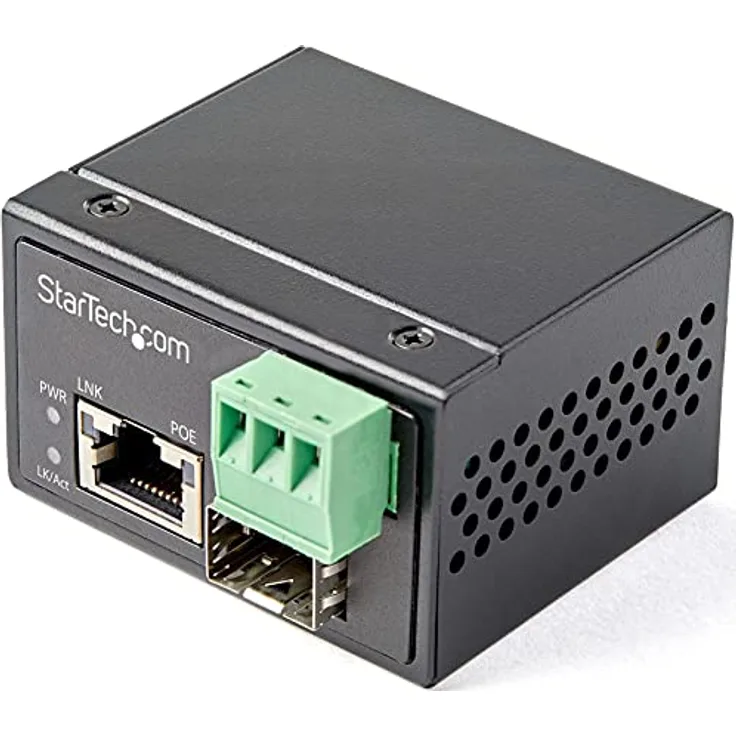 StarTech.com PoE+ Industrial Media Converter 30W - Medienkonverter LWL Kupfer - Singlemode-/Multimode Glasfaser auf Kupfer Gigabit Ethernet - Mini/Kompaktgröße - IP-30/ -40C bis 75C
