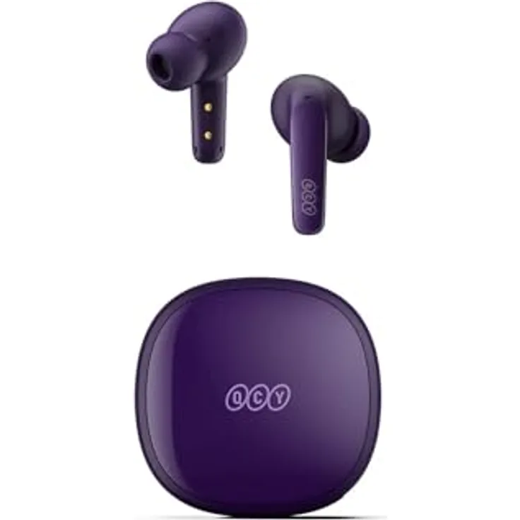 QCY TWS T13x (purple) Wireless Earphones mit ANC, bis zu 8 Stunden Akkulaufzeit, kabellos - Violett