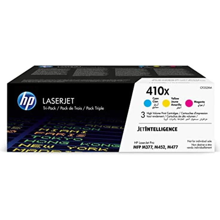 HP 410X (CF252XM) Multipack Original Toner (Blau, Magenta, Gelb) mit hoher Reichweite für HP Color Laserjet Pro M452, HP Color Laserjet Pro M476 – Bild 2