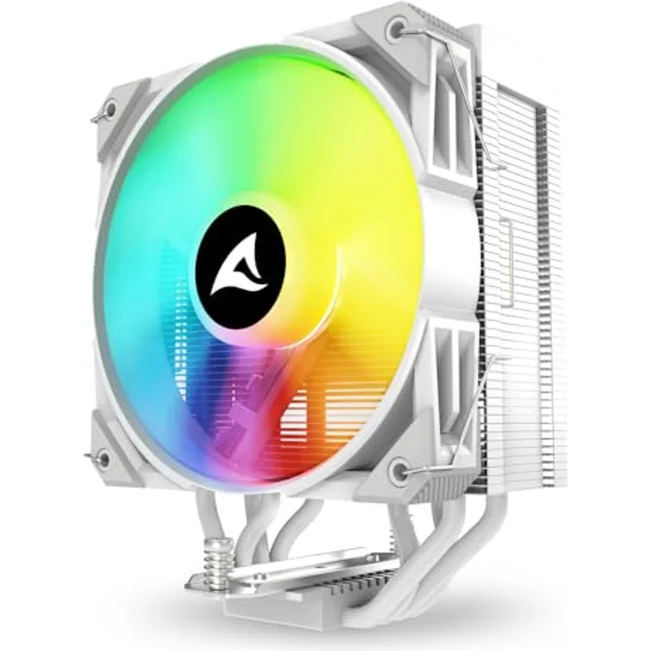 Sharkoon A40 RGB White Air Cooler, CPU Kühler mit 12 cm Lüfter und RGB-Beleuchtung, Weiss – Bild 3