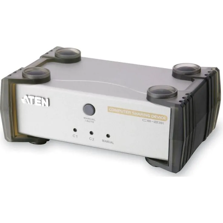 Aten CS231, Sharebox 2-Port VGA USB Reverse KVM-Switch für 2 Konsolen, Grau