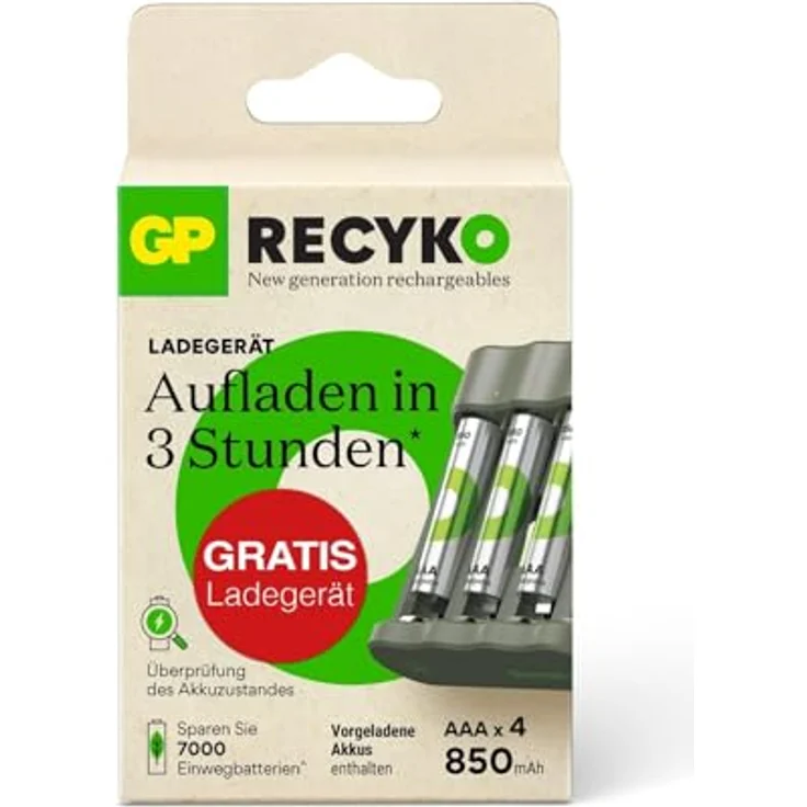 GP Batteries GPRCKCHB441U007 ReCyko 4-Port USB Ladegerät, inkl. 4x AA 2100mAh NiMH Akkus, kompakt und sicherheitsoptimiert – Bild 12