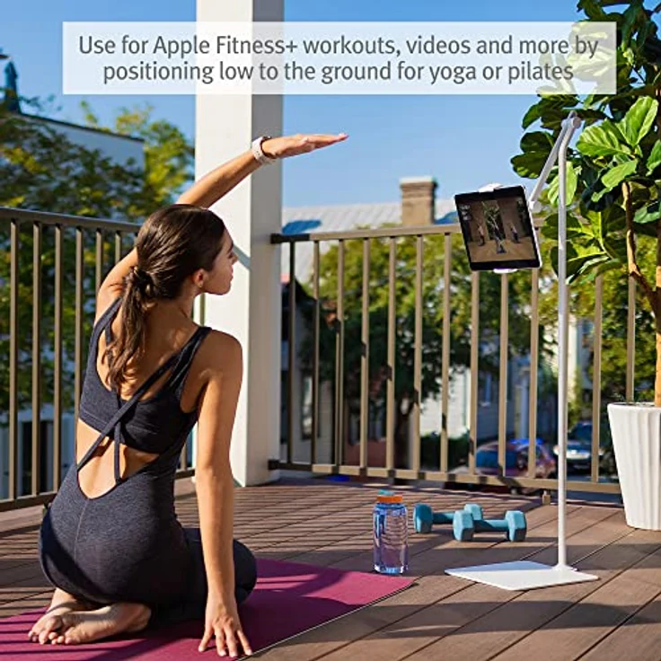 Twelve South HoverBar Tower | Multi-Angle Universal Tablet & iPad Floor Stand Holder for Apple Fitness+, Peloton/Stationary Bikes, Exercise and More (Black) – Bild 4