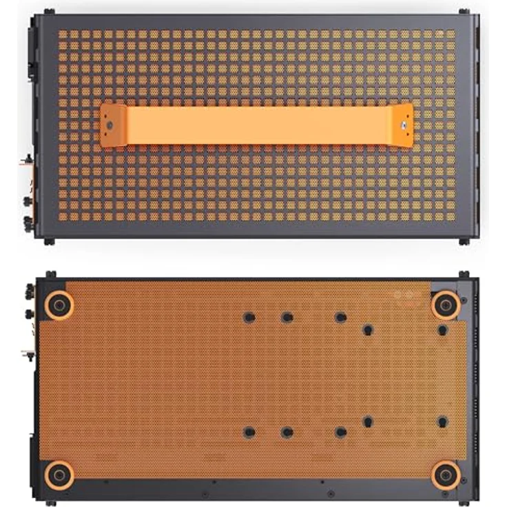 Jonsplus Z20 Micro-ATX Gehäuse, mit Tragegriff - schwarz/orange, Gaming-Gehäuse aus hochwertigem Stahl, für SFX-PSUs und Mini-ITX/Micro-ATX-Mainboards, GPU bis 363 mm und 2x 2,5-Zoll-Laufwerke – Bild 9