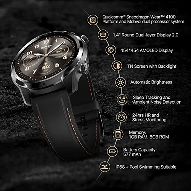 Ticwatch Pro 3 GPS-Smartwatch für Männer und Frauen, Wear OS von Google, Dual-Layer-Display 2.0, Lange Akkulaufzeit – Bild 3
