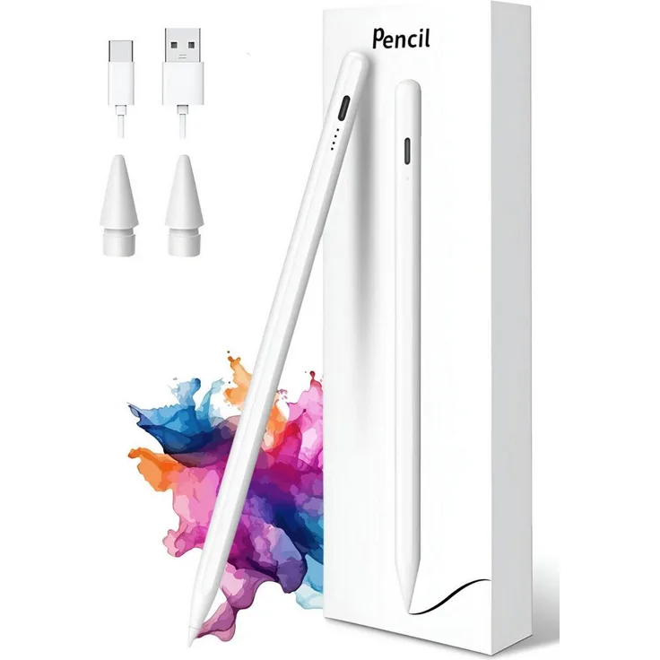 S&T Design Tabletstift Pencil 2. Generation USB-C, Schnellladen, Weiß