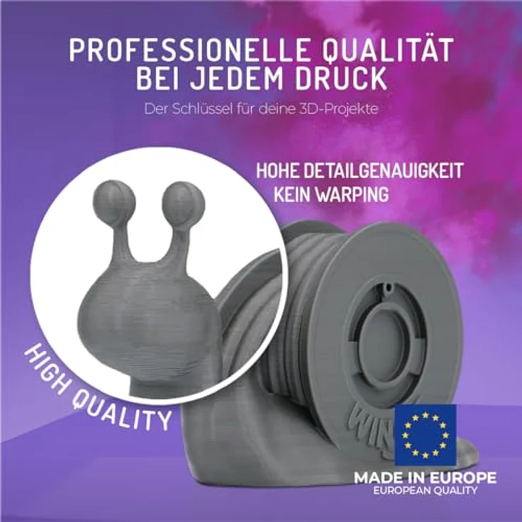 WINKLE PLA HD Filament 2.85mm Silber, 1kg Spule, für FDM Drucker, Maßgenauigkeit +/- 0.05mm – Bild 2