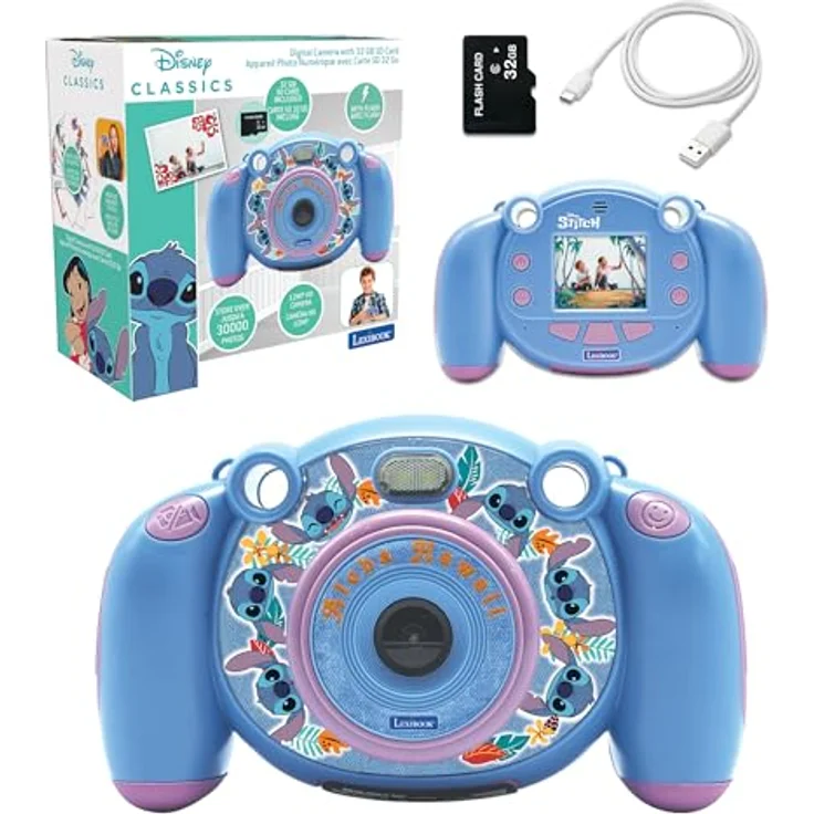 Lexibook Starcam Digitalkamera HD Stitch, Kompaktkamera mit 2-Zoll-LCD, 1920x1080 HD, 32 GB Speicherkarte inkl. – Bild 1