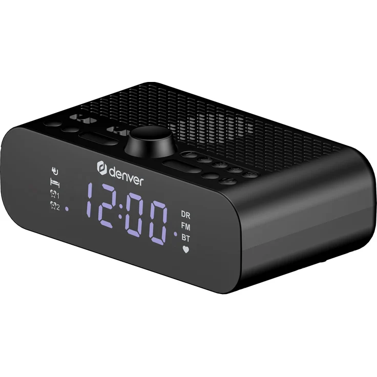 Denver CRD-515, DAB+ & FM Radiowecker mit Bluetooth, WLAN, USB-C-Ladeanschluss und 3,5” LED-Display