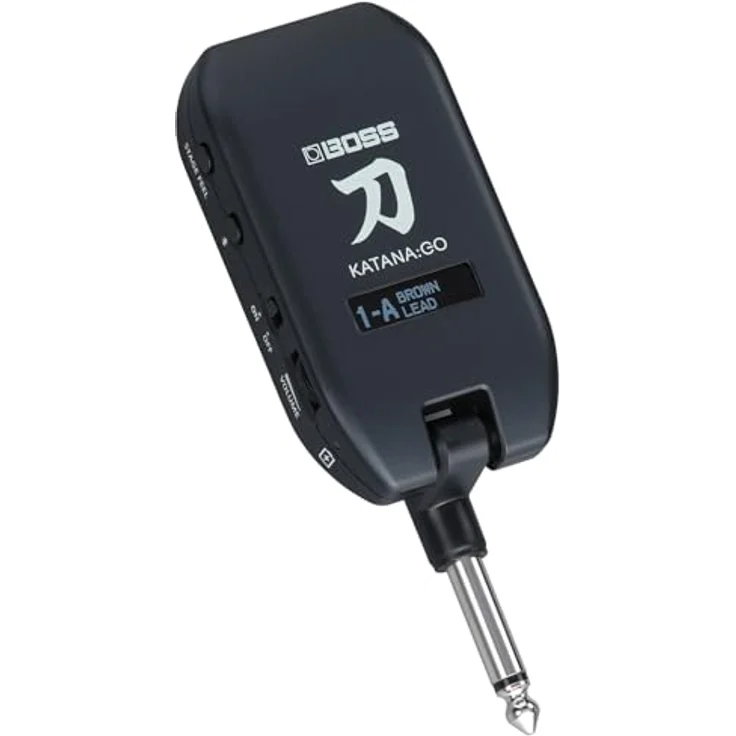 Boss by Roland Katana GO Amp Plug, Kopfhörer-Verstärker für Gitarre/Bass mit USB-C, 10 Verstärkertypen, 60 Effekten, Tasche und Reinigungstuch – Bild 2