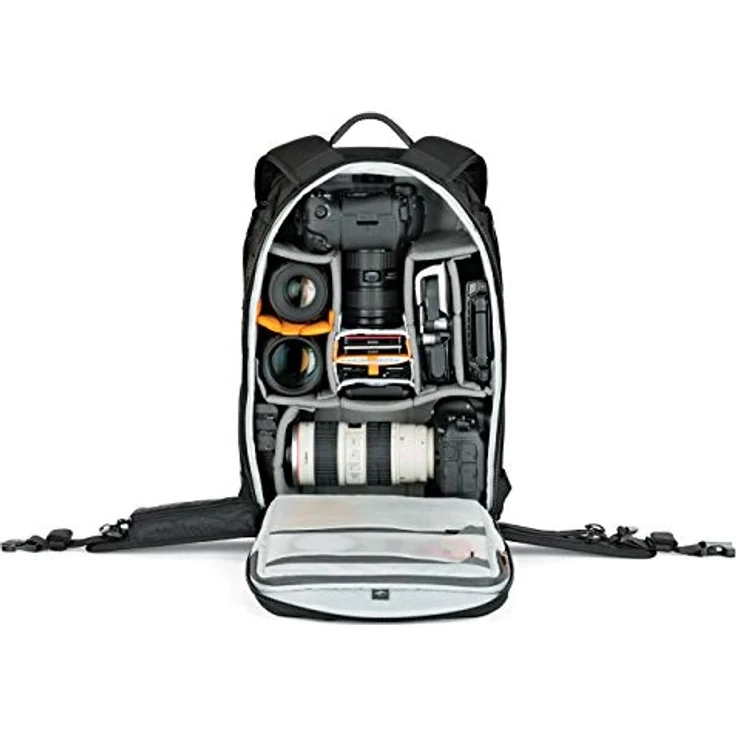 Lowepro LP37177-PWW Protactic Rucksack 450 AW II (mit Allwetterüberzug für Laptops-Tablets bis zu 15 Zoll, geeignet für Canon-Sony Alpha-Nikon, DSLR-CSC-Videokameras), schwarz - Preisvergleich – Bild 3