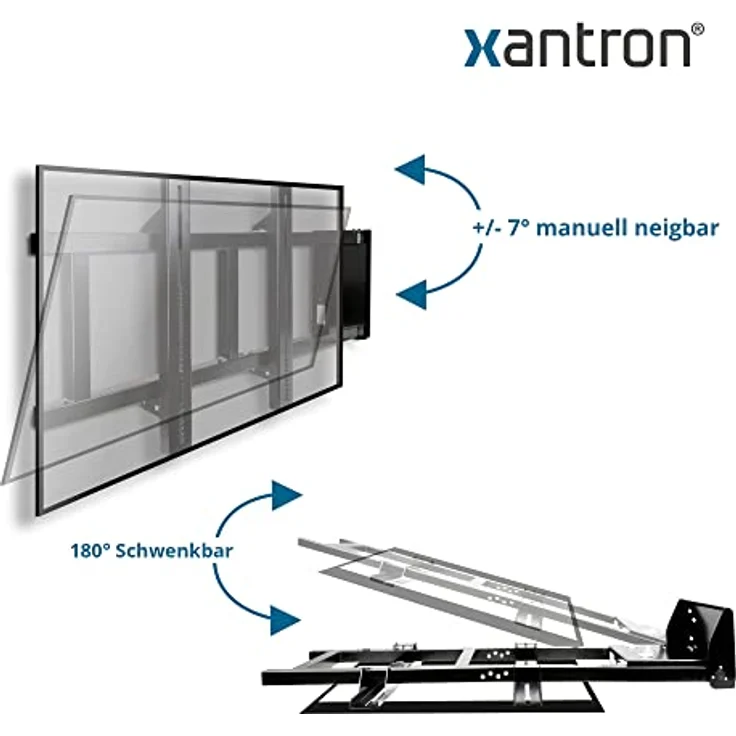 Xantron® PREMIUM-SM-L180 Elektrische TV Wandhalterung / Schwenkbar & Neigbar / 32-65 Zoll / Geringer Wandabstand / inkl. Montagematerial – Bild 3
