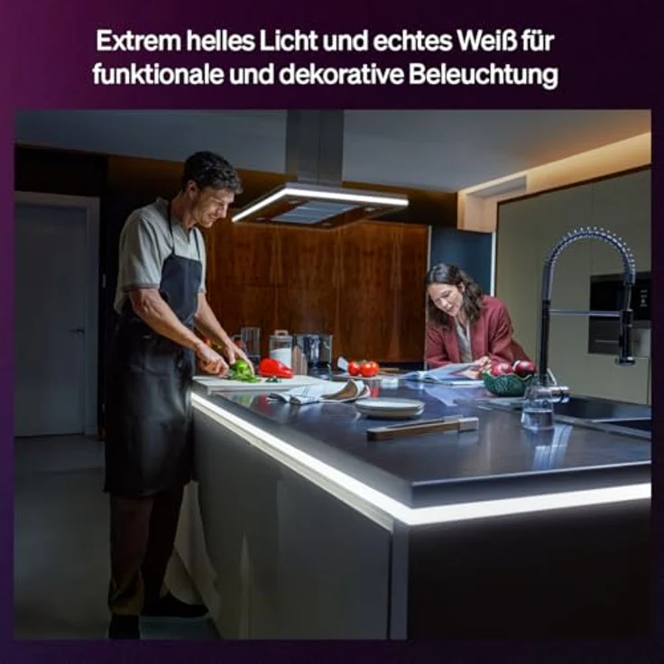 Philips Hue OmniGlow 3m Mikro LED-Lightstrip, 2700 lm, Flexible Innenbeleuchtung, Zuschneidbar, App- und Sprachsteuerung – Bild 3