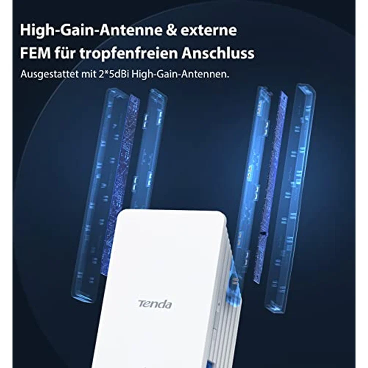 Tenda WLAN Verstärker WLAN Repeater WiFi Extender A23 (AX1500 Dualband 5GHz:1201Mbps+2,4GHz:300Mbps) 2 * 5dBi Antennen, Gigabit-Port, AP-Modus, MU-MIMO, WPA3, IPv6, LED, Kompatibel zu Allen Routern, Weiß – Bild 5