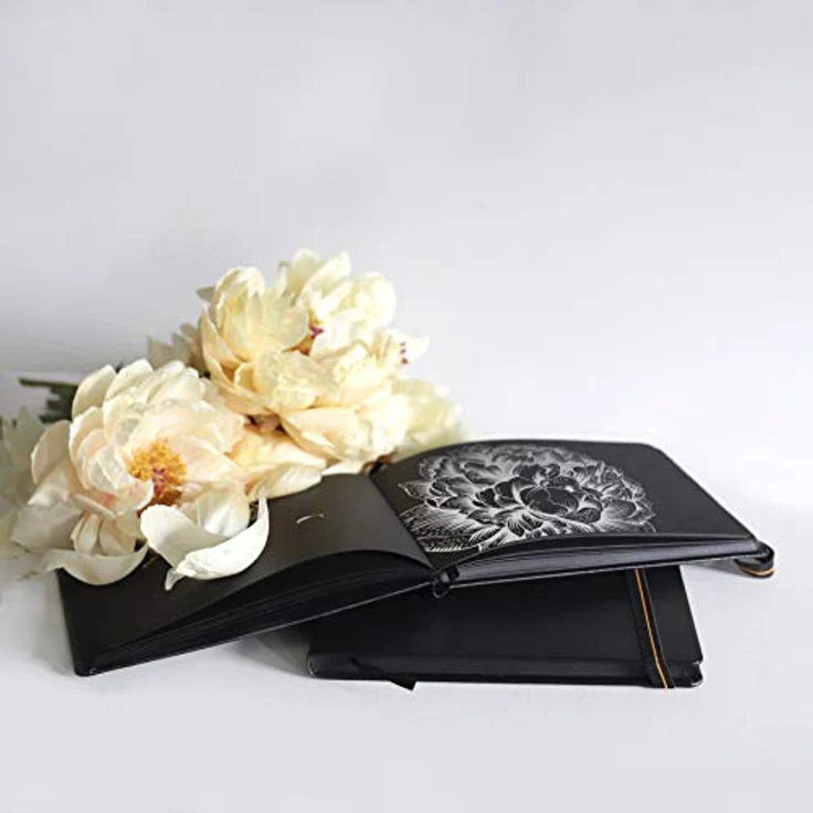 Rhodia Einsteck-Fotoalbum Touch Carb'On book fest A5, 56 Blatt blanko, 120g, schwarz, säurefrei und lichtbeständig – Bild 4