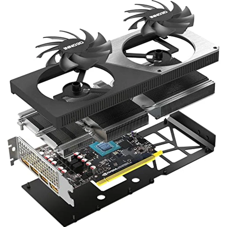 Inno3D GeForce RTX 4060 Ti Twin X2 8GB GDDR6 Grafikkarte - Innovativ und flexibel, schwarz – Bild 4