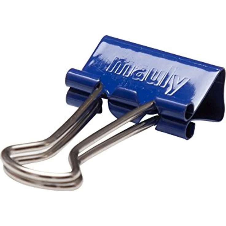 MAUL original mauly Klemmer (12 Stück) 19 mm | Klemmweite 7 mm | Klemmen von bis zu 70 Blatt Papier | vielseitiger Einsatz im Büro, Küche und Haushalt | Blau – Bild 2