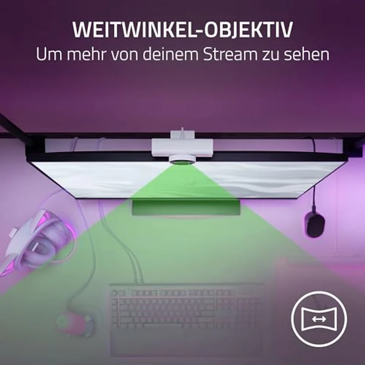 RAZER Kiyo V2 X, Full-HD Webcam mit 1080p, 60 FPS, integriertem Mikrofon und Weitwinkel-Objektiv – Bild 6