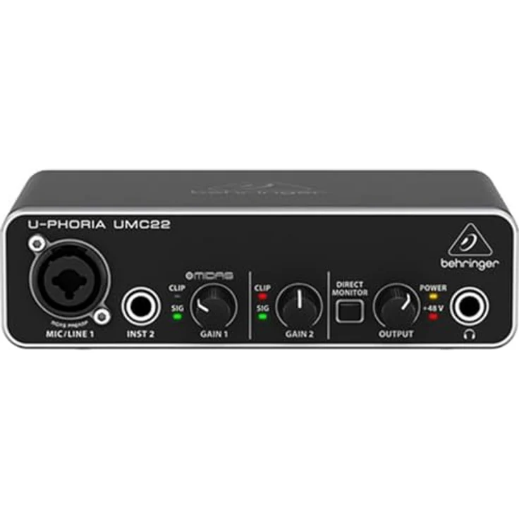 Behringer UMC22, Audiophiles 2x2 USB Audio Interface mit Midas Mic Vorverstärker und 48 kHz Auflösung – Bild 3