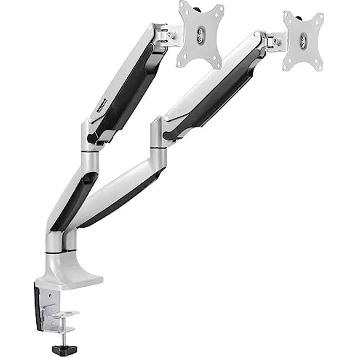 Speaka Professional SP-MM-930 2fach Monitorhalterung 33,0 cm (13) - 81,3 cm (32) Gasdruck-Technik, Schwenkbar, Neigbar, Alu - Silber