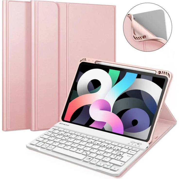 Fintie Tablet-Hülle mit Tastatur für iPad Air 11 Zoll M2, iPad Air 6/5/4 (2024/2022/2020) 10,9 Zoll, TPU Rückschale Hülle mit Stifthalter, magnetisch abnehmbarer Keyboard – Bild 1