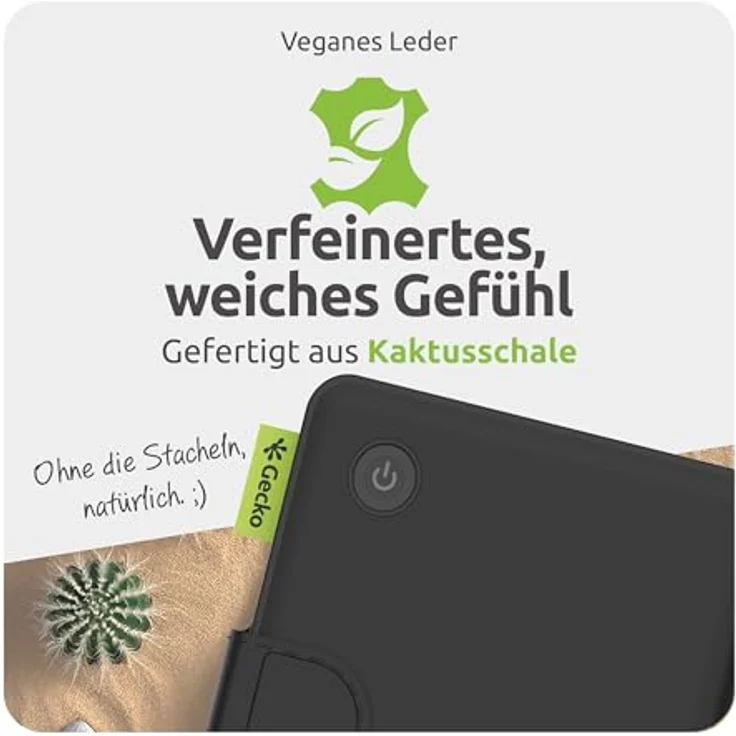 Gecko Covers Cactus Cover für Kobo Libra, E-Reader Schutzhülle mit Mikrofaser-Innenfutter und automatischer Standby-Funktion, 17,8 cm (7") – Bild 4
