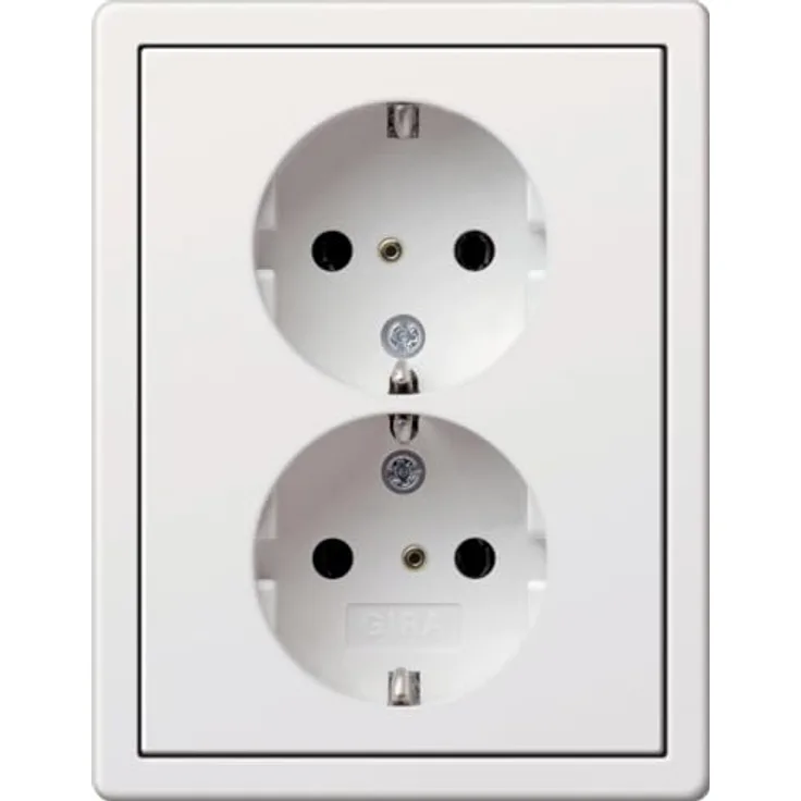 Gira Doppelsteckdose SCHUKO 0780112 Fläche reinweiss, Weiß