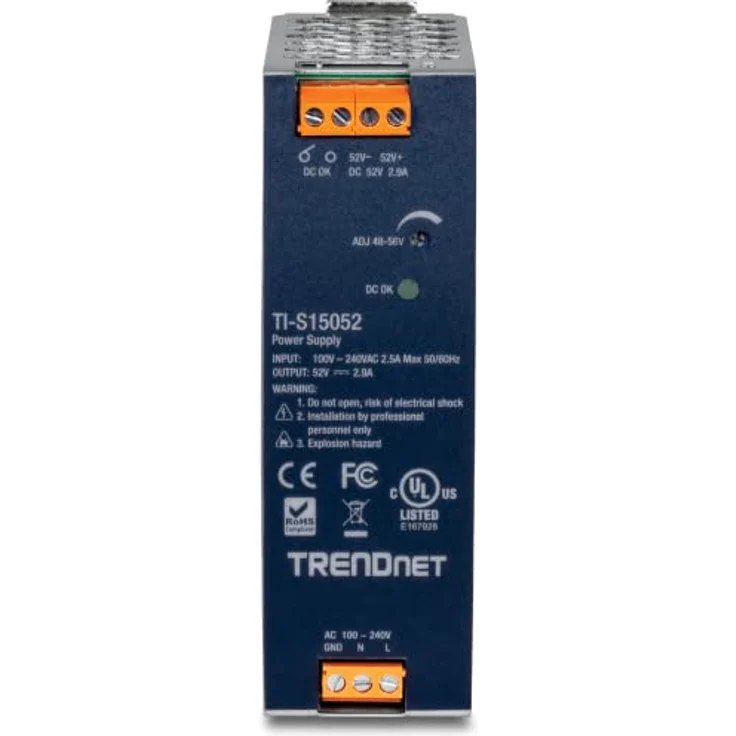 Trendnet TI-S15052, Industrieller Netzwerk Switch mit 150 W Leistung, Silber – Bild 3