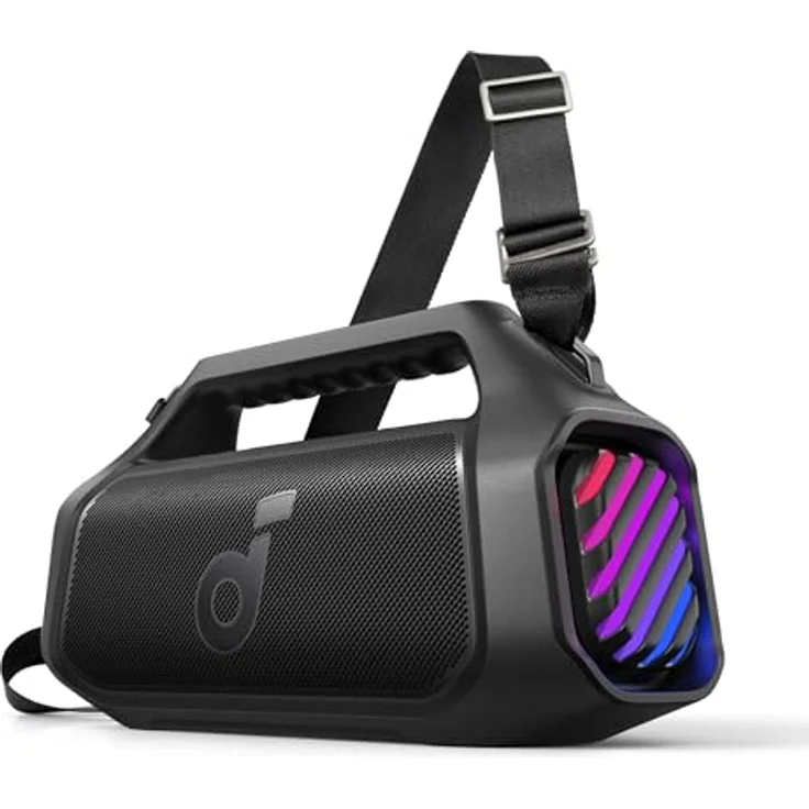 soundcore Boom 2 Plus Outdoor Lautsprecher, 140W, 2+2 Channel, BassUp 2.0, 20h, Schnellladung, IPX7 wasserdicht, RGB Lichter, USB-C, Power Bank, BT 5.3, tragbarer Bluetooth Lautsprecher, Camping – Bild 1