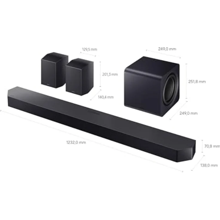 Samsung HW-Q995GH Q-Series 11.1.4-Kanal Surround-Soundbar mit kabellosem 8"-Subwoofer, inkl. 4.0.2-Kanal-Rücklautsprecher, Dolby Atmos & DTS:X, SpaceFit Sound Pro, Q-Symphony, Alexa – Bild 4