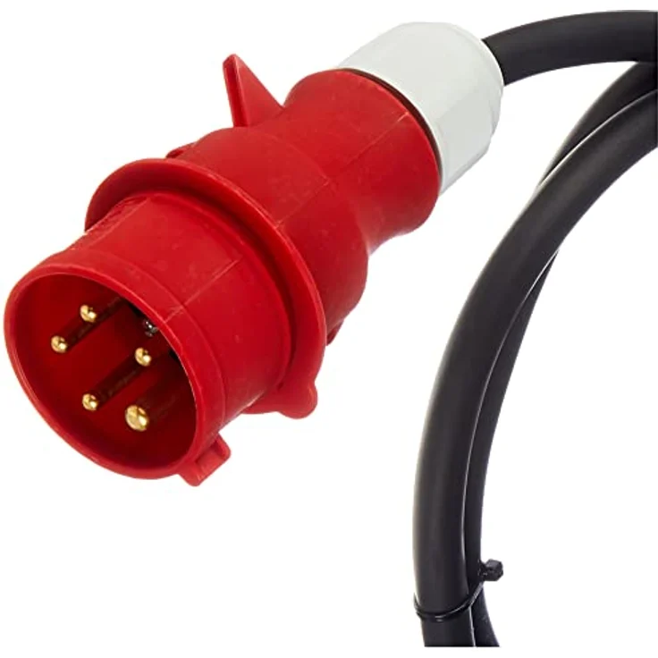 as - Schwabe MIXO Adapter/Stromverteiler ENZ Stecker mit 2 m Gummischlauchleitung 1 x CEE und 3 x Schutzkontakt Steckdosen – Baustellen Starkstrom-Verteiler – IP44 – Made in EU I 61520, schwarz – Bild 3