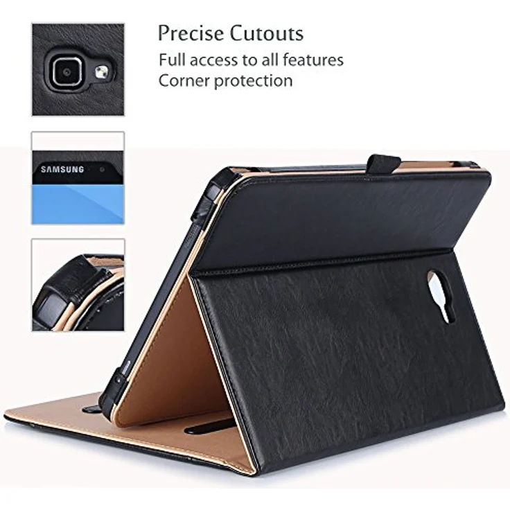 ProCase Hülle für Galaxy Tab A 10.1 T580 T585, mit Mehreren Betrachtungswinkeln, Dokumentenkarte Tasche -Schwarz – Bild 5
