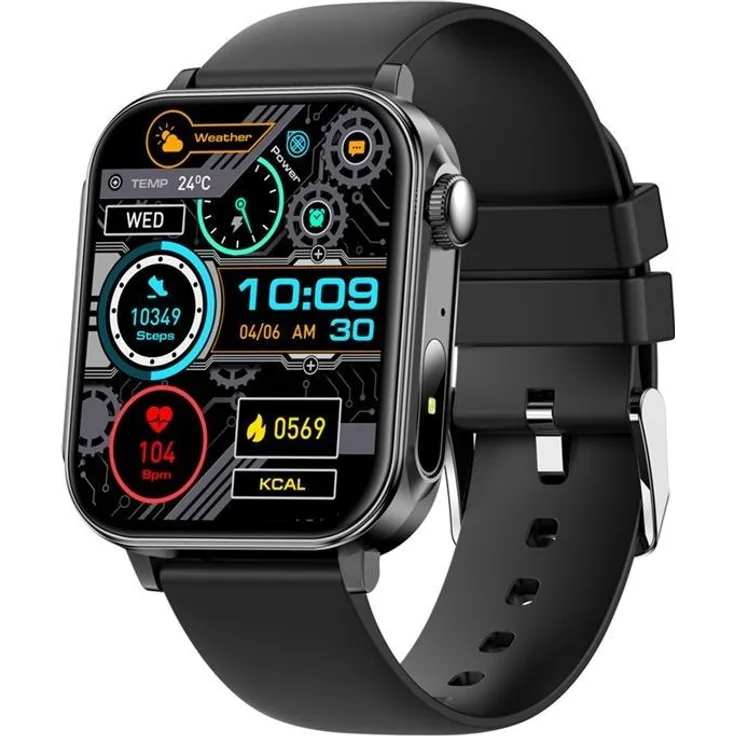 Colmi P80 Smartwatch (schwarz), 1,83-Zoll-HD-Display, über 100 Sportmodi, IP67-wasserbeständig, Herzfrequenz- und Blutsauerstoffmessung