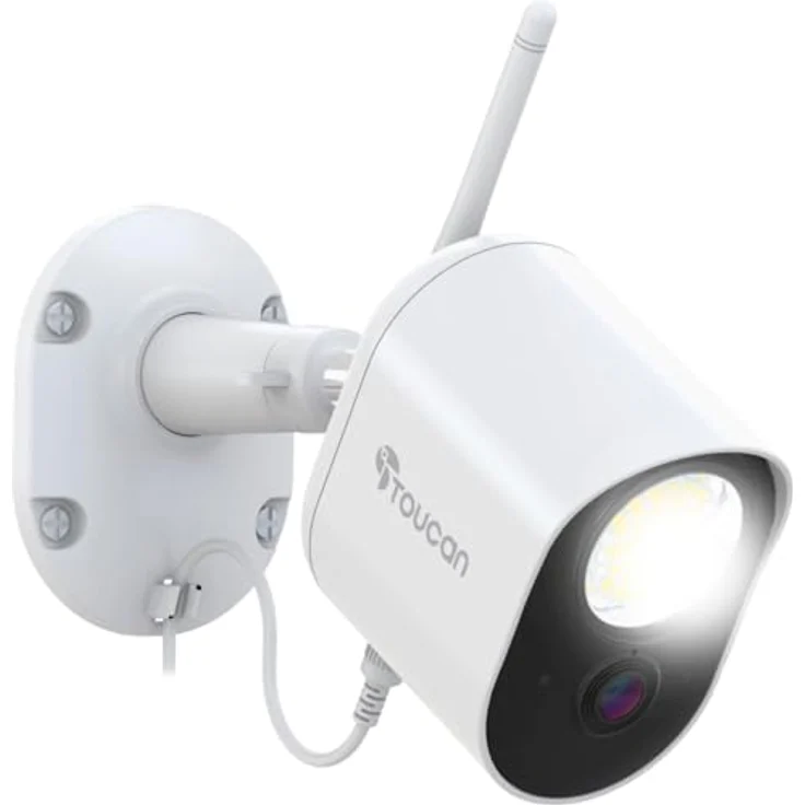 Toucan Security Light Camera with Radar Motion Detection (1920 x 1080 Pixels), Netzwerkkamera, Schwarz, Weiss - Überwachungskamera mit präziser RADAR-Bewegungserkennung und 1200 Lumen Sicherheitsleuchte – Bild 3