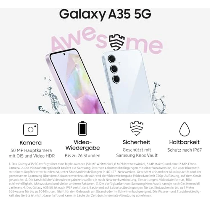 Samsung Galaxy A35 5G Enterprise Edition, 6 GB RAM/ 128 GB, 3 Jahre Herstellergarantie – Bild 3