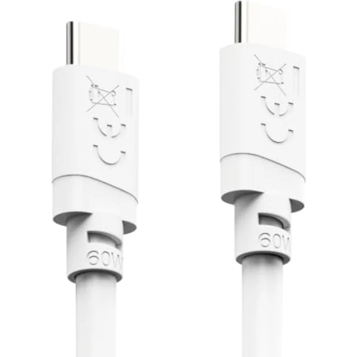 Hama USB-C auf USB-C Ladekabel, 2 m, 60 W, Weiß – Bild 3
