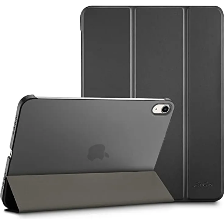 ProCase Hülle für iPad 11" (A16) 11. Gen 2025 & 10,9" 10. Gen 2022, Leicht Durchsichtig, Hartschutzhülle mit Auto Schlaf-/Weckfunktion - Schwarz