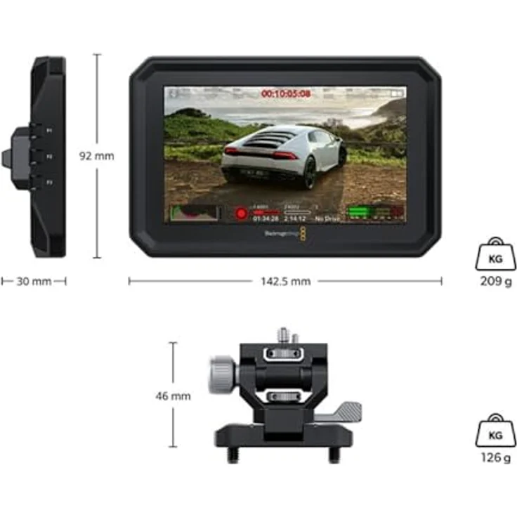 Blackmagic Design Pyxis Monitor Kit, 5-Zoll HDR Touchscreen-Monitor mit 1500 Nits Helligkeit und Kamerasteuerung – Bild 2