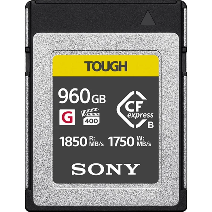 Sony CEB-G960T, CFexpress Typ B Speicherkarte mit 960 GB, Lesegeschwindigkeit bis zu 1750 MB/s, Schreibgeschwindigkeit bis zu 1850 MB/s, robuste Bauweise für extreme Bedingungen