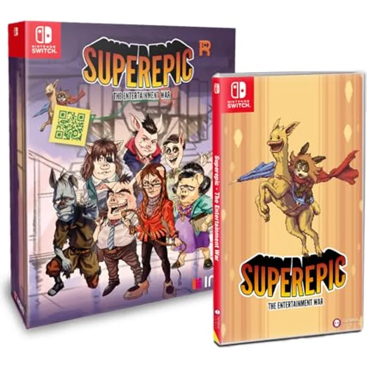 ININ SuperEpic: The Entertainment War - Special Limited Edition für Nintendo Switch, handgezeichnete Levels, Sammler-Box, Original-Soundtrack, Premium-Charakter-Pin-Set und Art-Booklet, weltweit limitiert auf 700 Exemplare