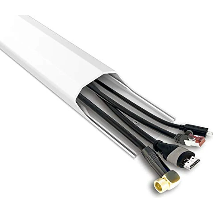 conecto Kabelkanal mit 3M Klebeband selbstklebend selbsthaftend zum Kleben oder Schrauben aus hochwertigem PVC (Länge 100cm, Breite 6cm, Höhe 2cm) weiß – Bild 7