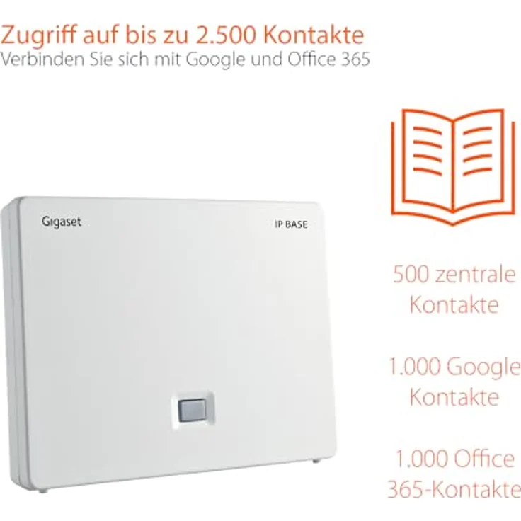 Gigaset IP BASE DECT-Telefon, Basisstation mit 500 Kontakten und Google/Microsoft 365 Integration – Bild 3