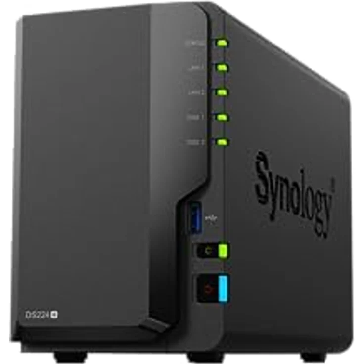 Synology DiskStation DS224+, Kompaktes NAS-Gehäuse mit 2 Einschüben für zentrale Datenverwaltung und integrierten Management-Tools – Bild 1