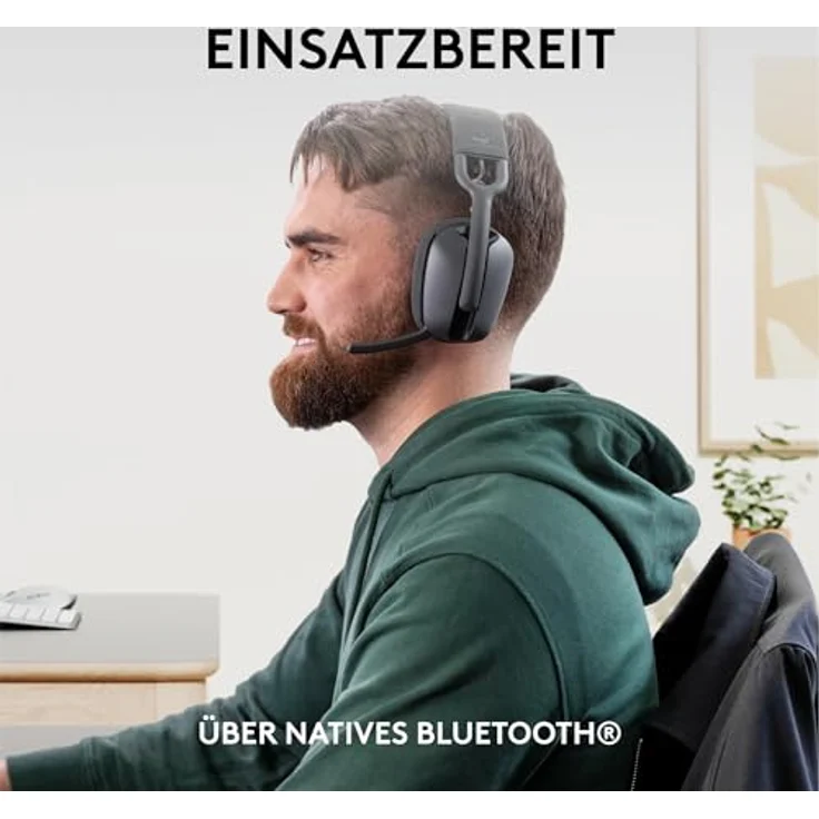 Logitech Zone Vibe Wireless, Bluetooth-Kopfhörer mit Geräuschunterdrückung, Microsoft Teams zertifiziert, Graphit – Bild 2