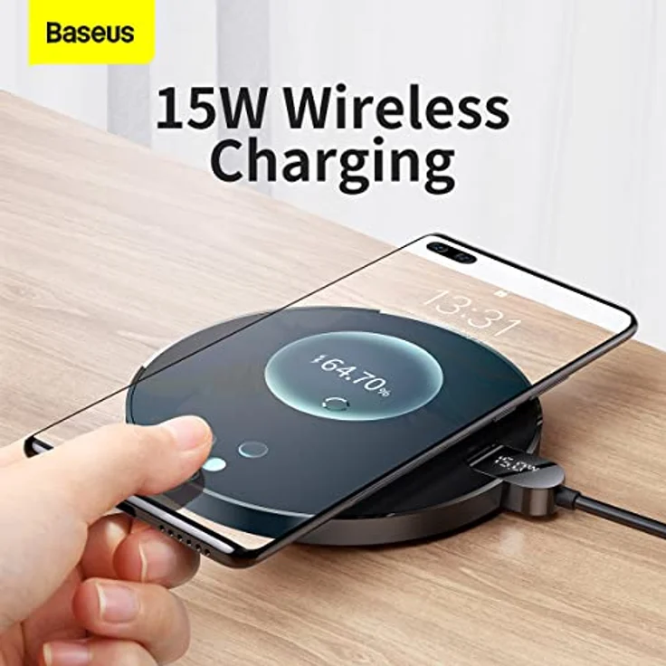 Baseus Inductive Wireless Charger Digital LED 15 W (schwarz) – Bild 3