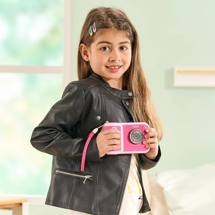 Vtech KidiZoom Print Cam pink, Digitalkamera mit eingebautem Thermodrucker und 110 Druckvorlagen – Bild 4